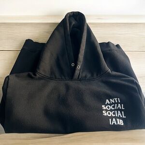 Anti Social Social Club Black Hoodie with White Logo